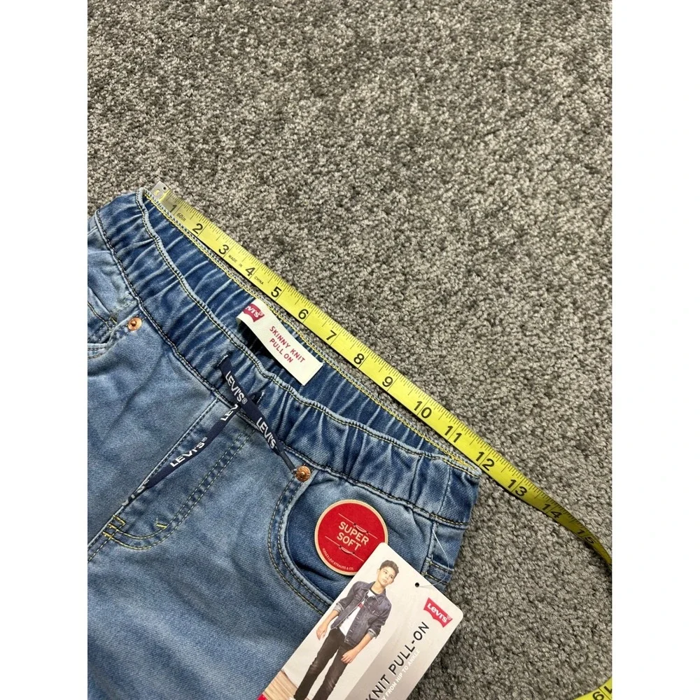 Levis Boys Skinny Knit Pull-On Jeans Light Wash Stretch Denim Size 12 Reg 26x27